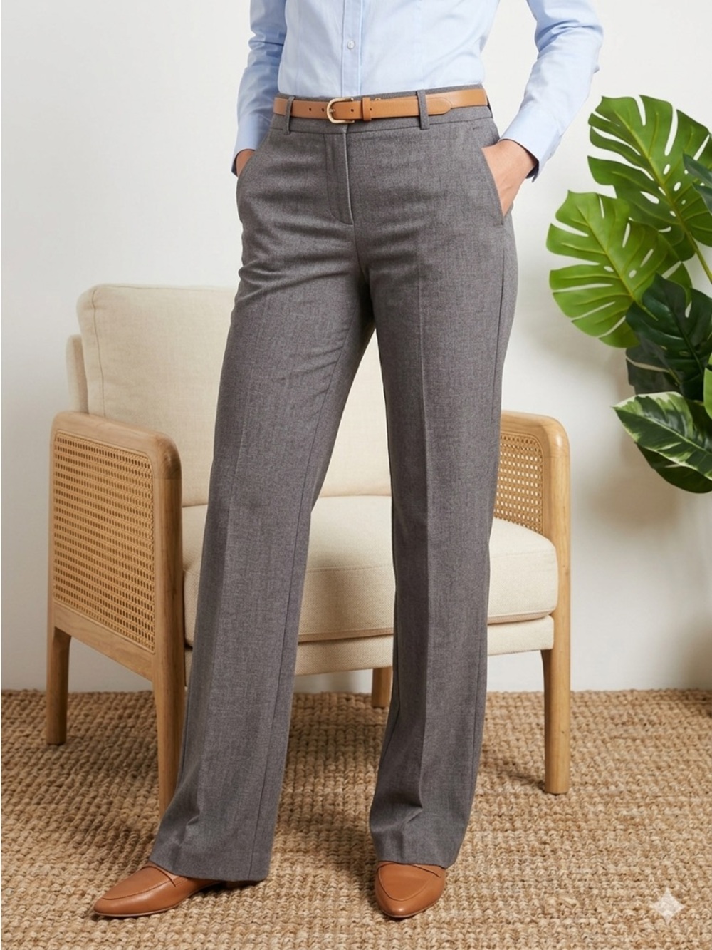 Kenneth Cole New York Amanda Pant Charcoal Heather Gray Dress Pants  Size 4